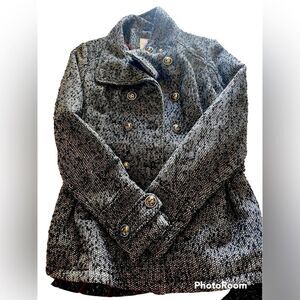 Pink Envelope Black and White Coat Size M